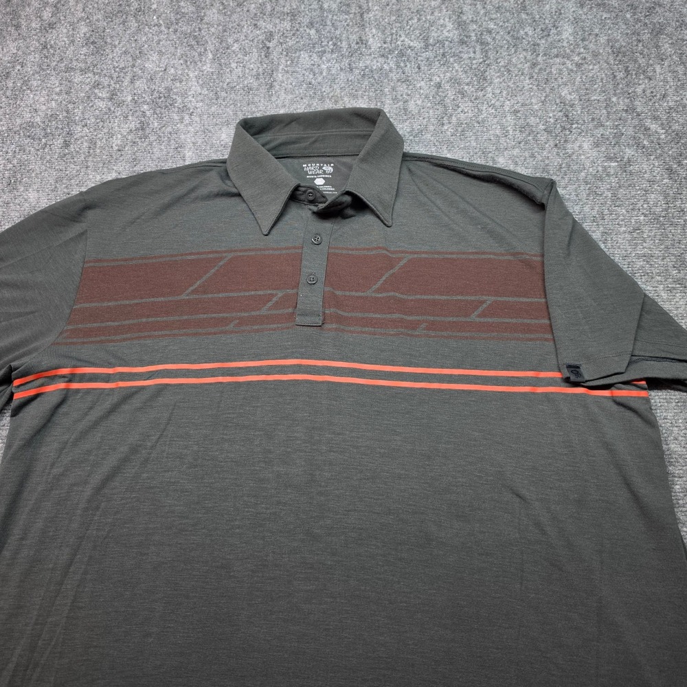 Mountain Hardwear Mens XL Gray Short Sleeve Performance Polo Shirt OM5814 - Picture 3 of 9
